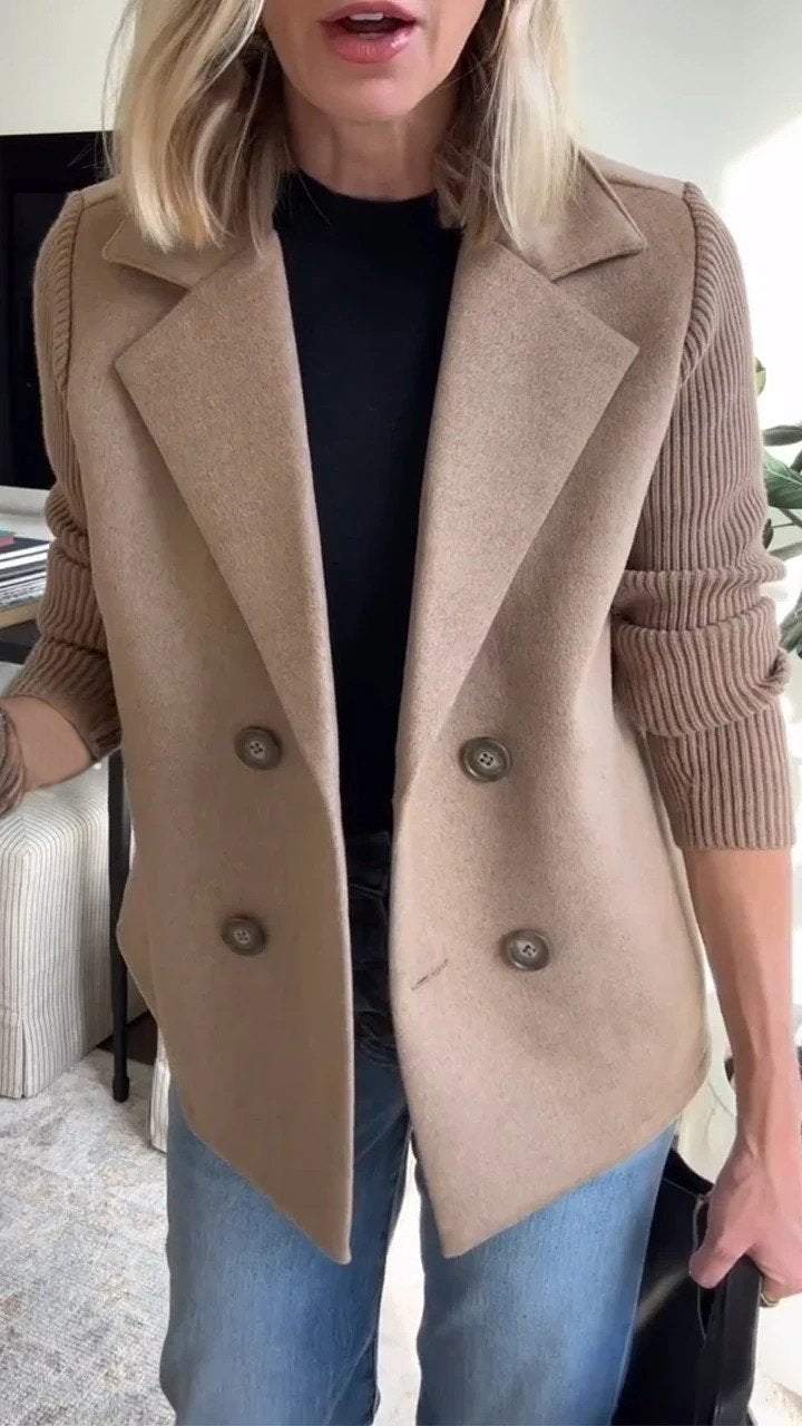 Evelyn | Knit-Sleeve Tailored Blazer