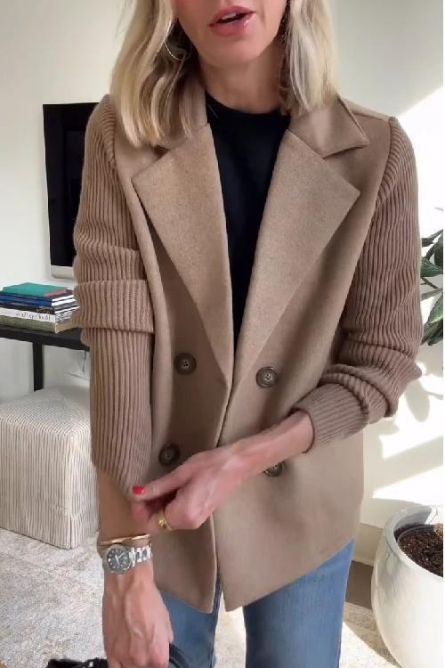 Evelyn | Knit-Sleeve Tailored Blazer