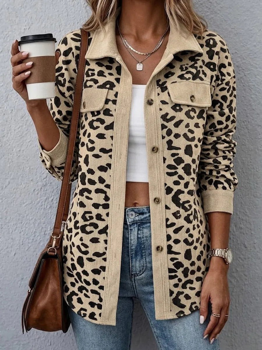 Simone | Leopard Print Corduroy Shacket