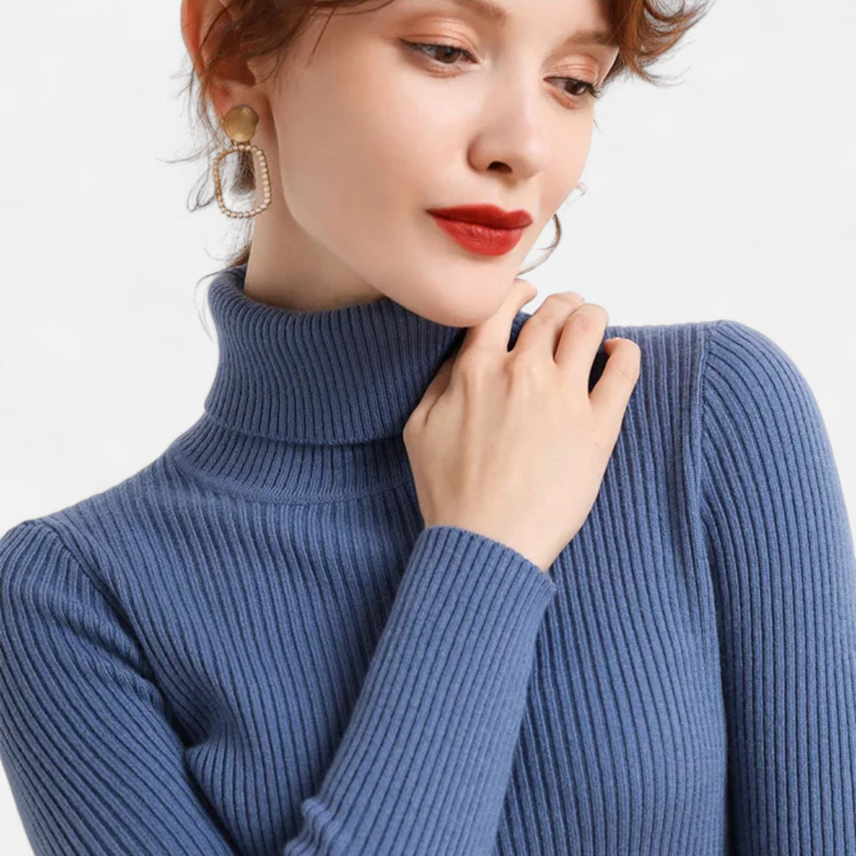 Ava | Slim Ribbed Roll Neck Jumper