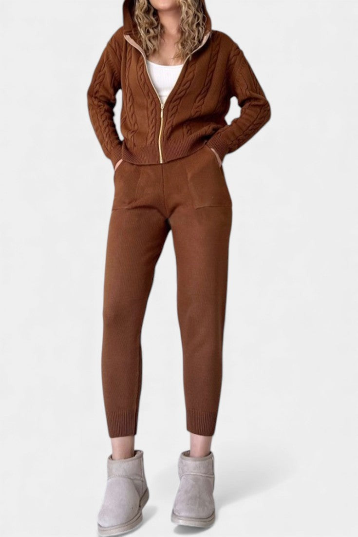 Cable knit two-piece set