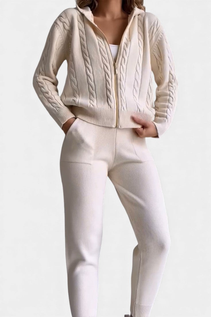 Cable knit two-piece set