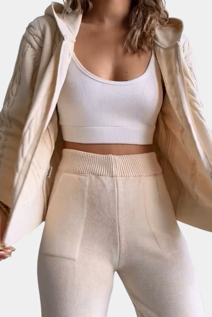 Cable knit two-piece set