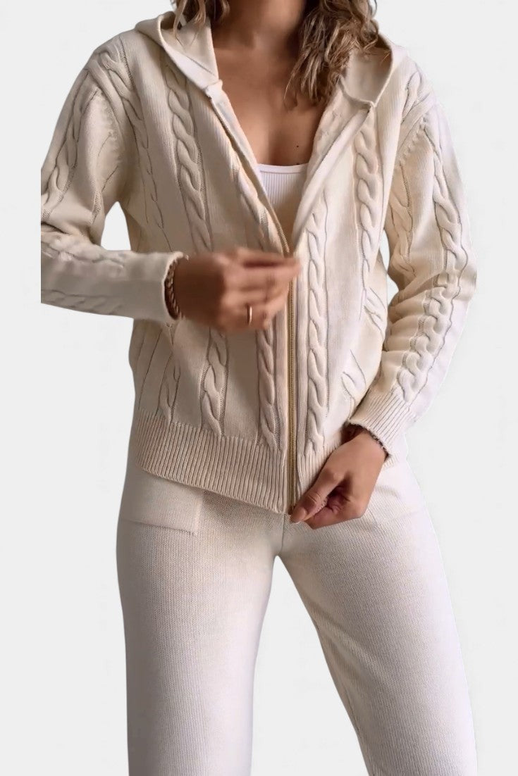 Cable knit two-piece set