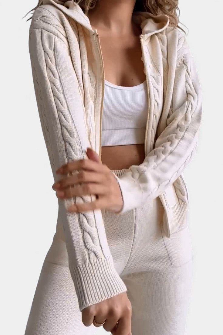 Cable knit two-piece set