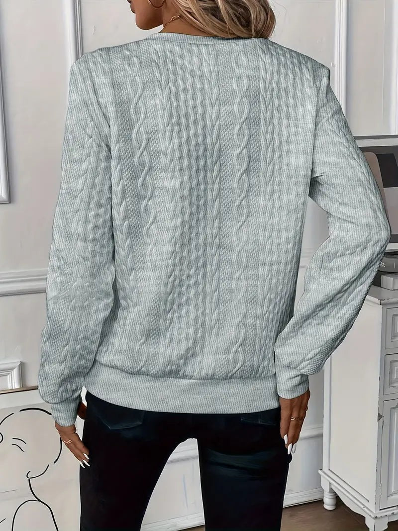 Cable textured zip sweatshirt