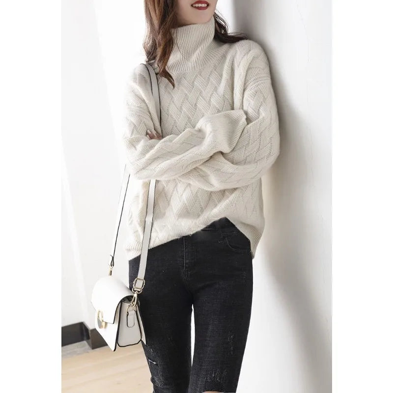 Theodora | Wool Mix Roll Neck Jumper