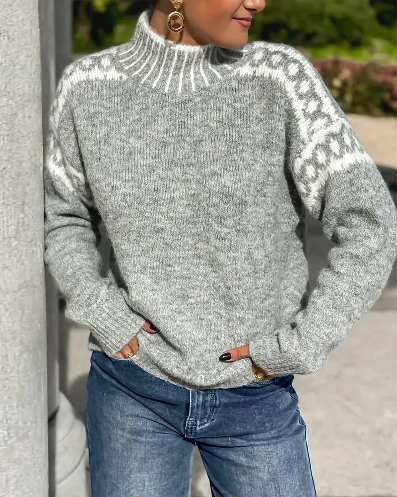 Petra | Wool Fair Isle High Neck Jumper