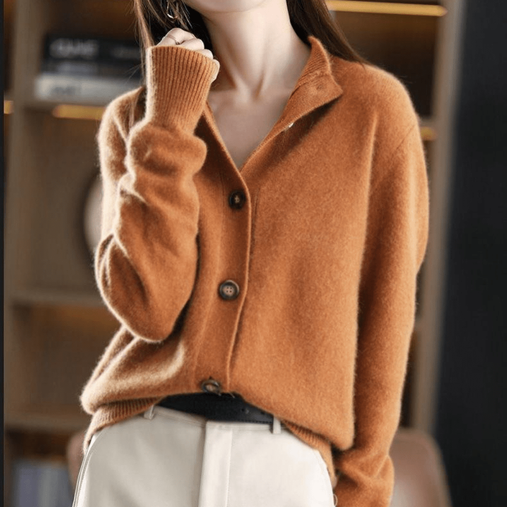 Jemima | Mock Neck Button Cardigan