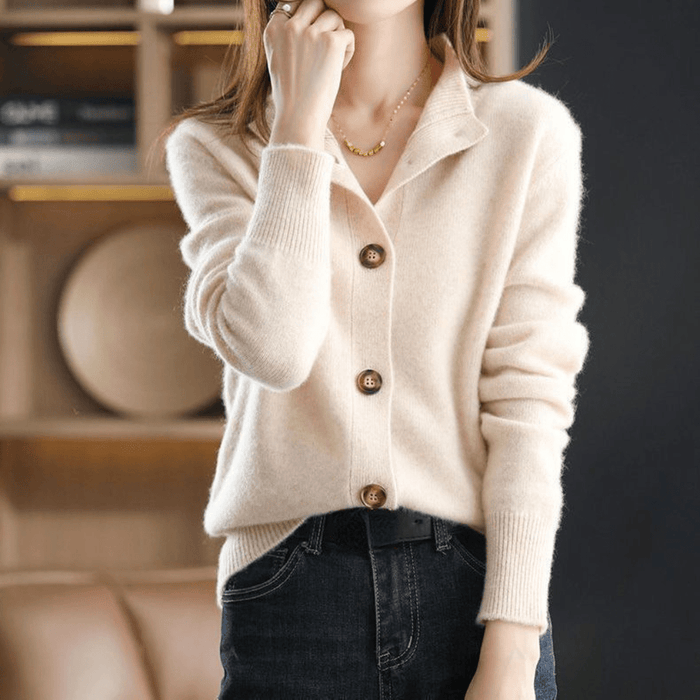 Jemima | Mock Neck Button Cardigan
