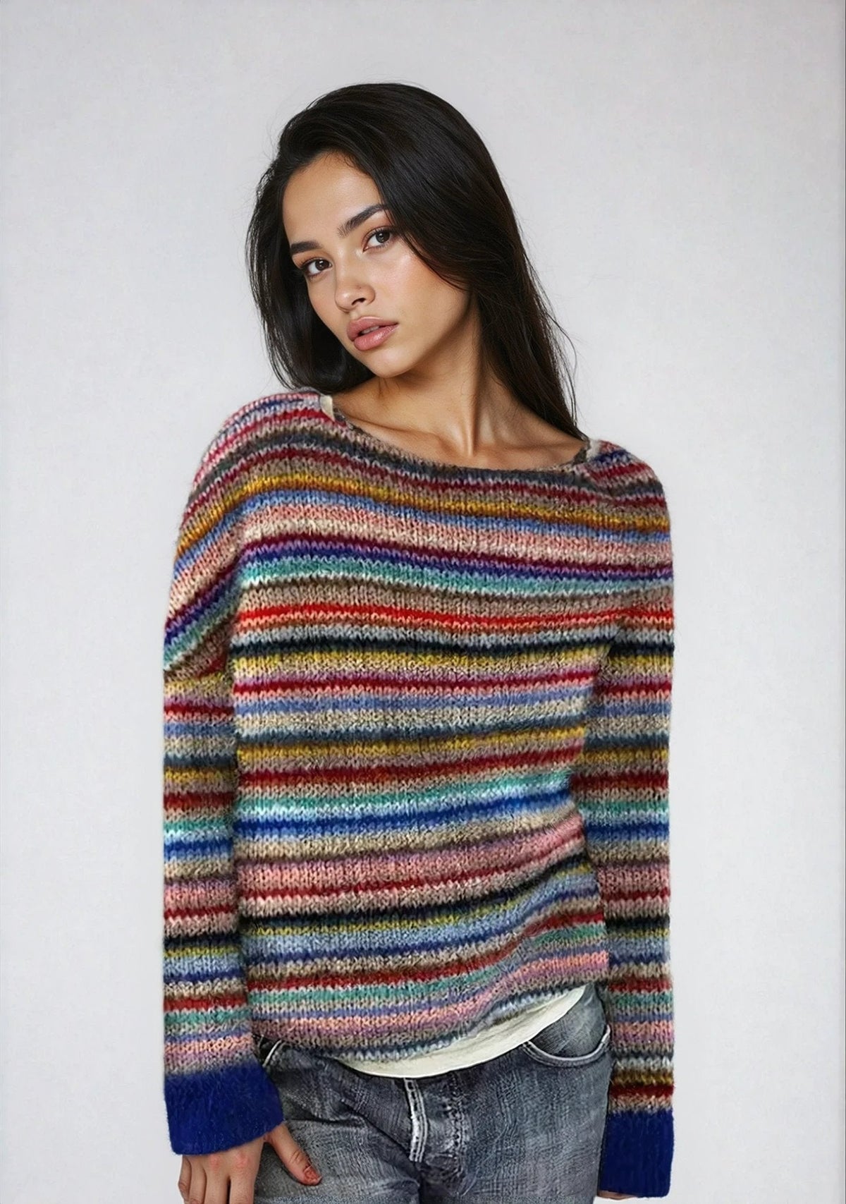 Fair isle boat neck jumper