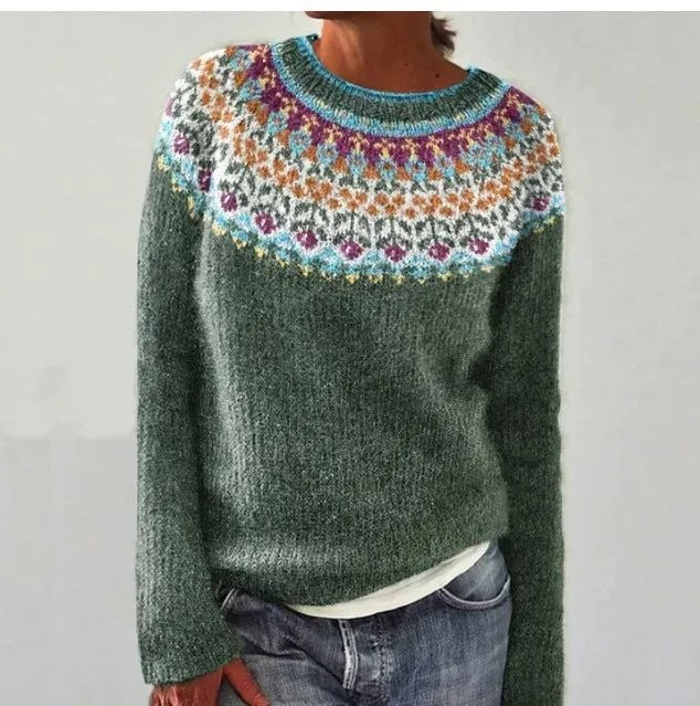 Fair isle boat neck jumper