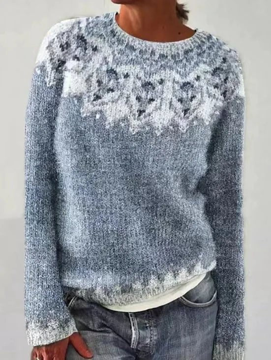 Light Blue fair isle boat neck jumper