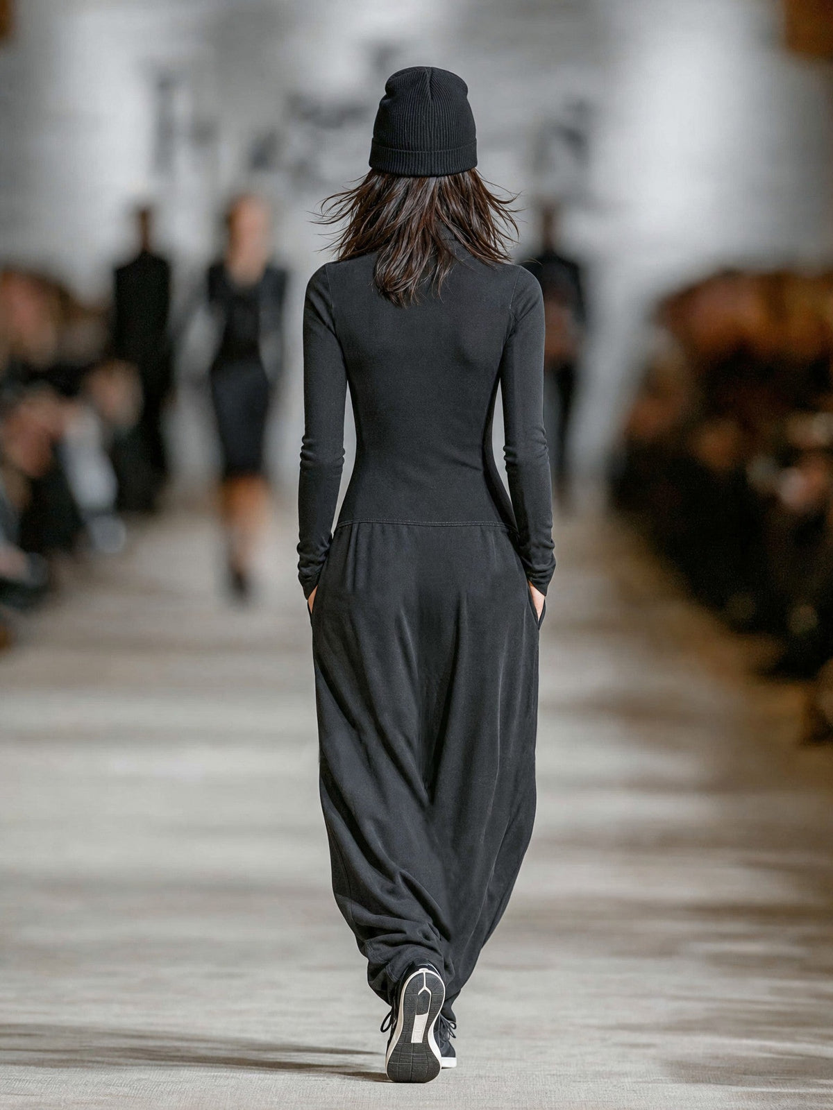 Half-zip high neck maxi dress