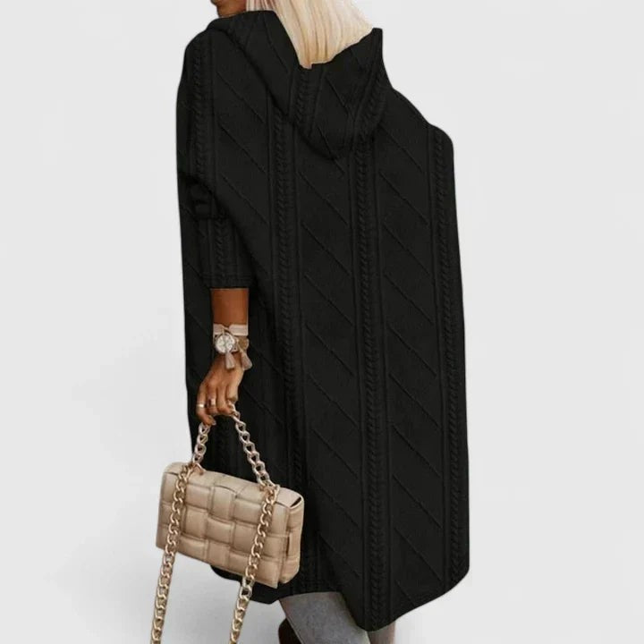 Black hooded longline cardigan