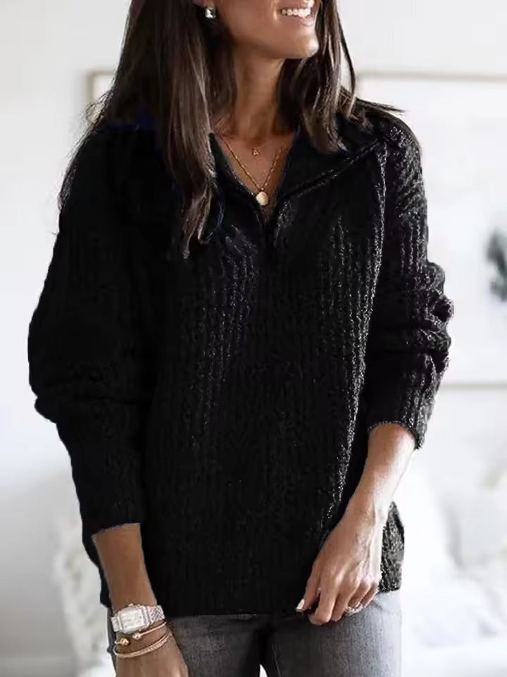 Norah | Marled Quarter Zip Jumper