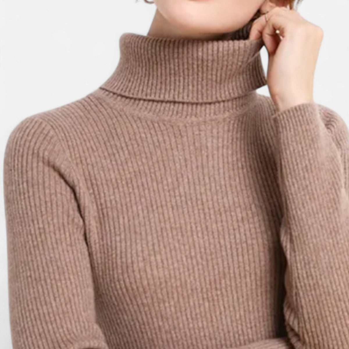 Ava | Slim Ribbed Roll Neck Jumper