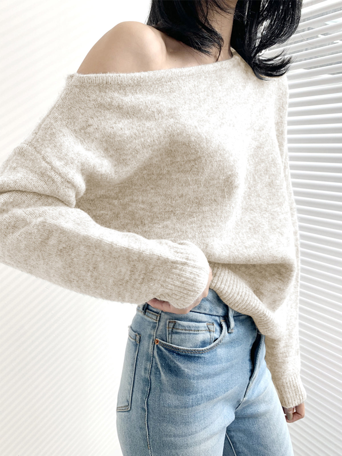 Sally | Wool Off-Shoulder Jumper
