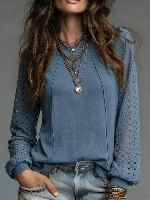 Vera | Lace Sleeve Knit Top