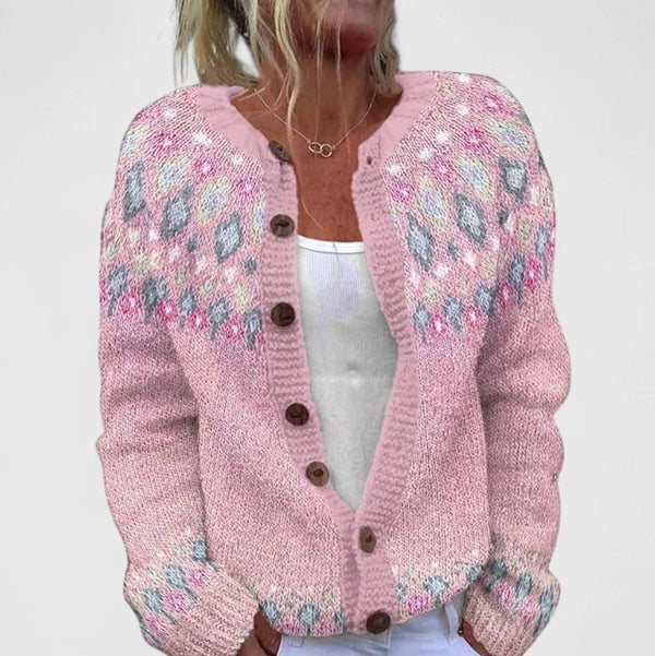 Pink pink fair isle cardigan