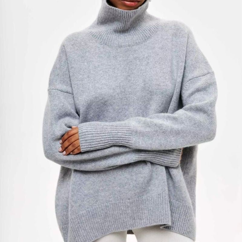 Roll neck oversized poncho
