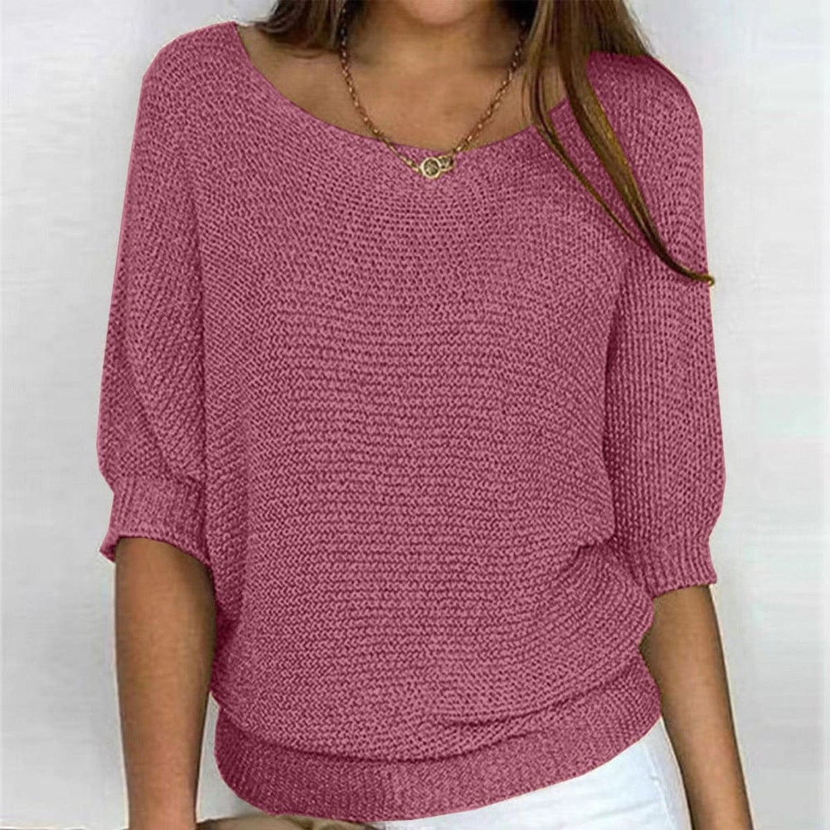 Purple Pink round-neck knit jumper