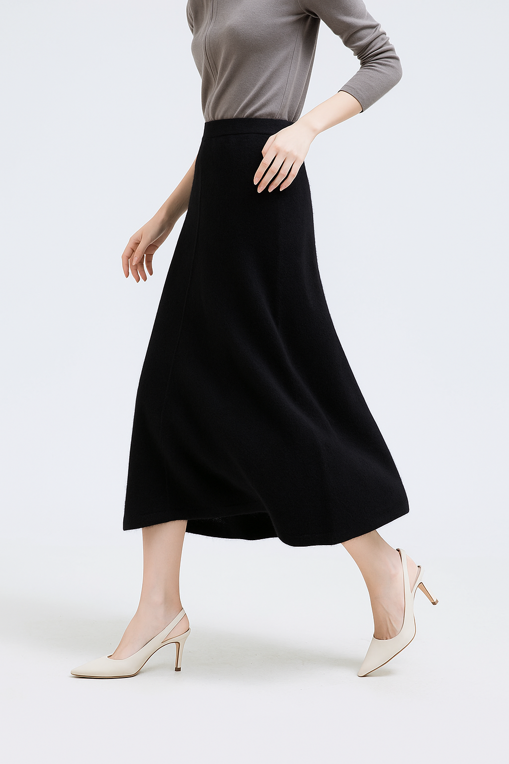 Ramona | Wool Knit Midi Skirt