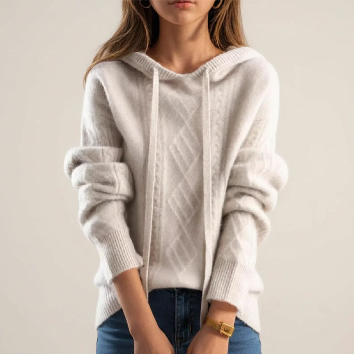 Nancy | Cable Knit Hooded Jumper